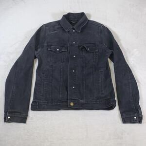 Ksubi Denim Jacket Womens Medium Black Slim Fit‎ Designer Trucker Casual Ladies